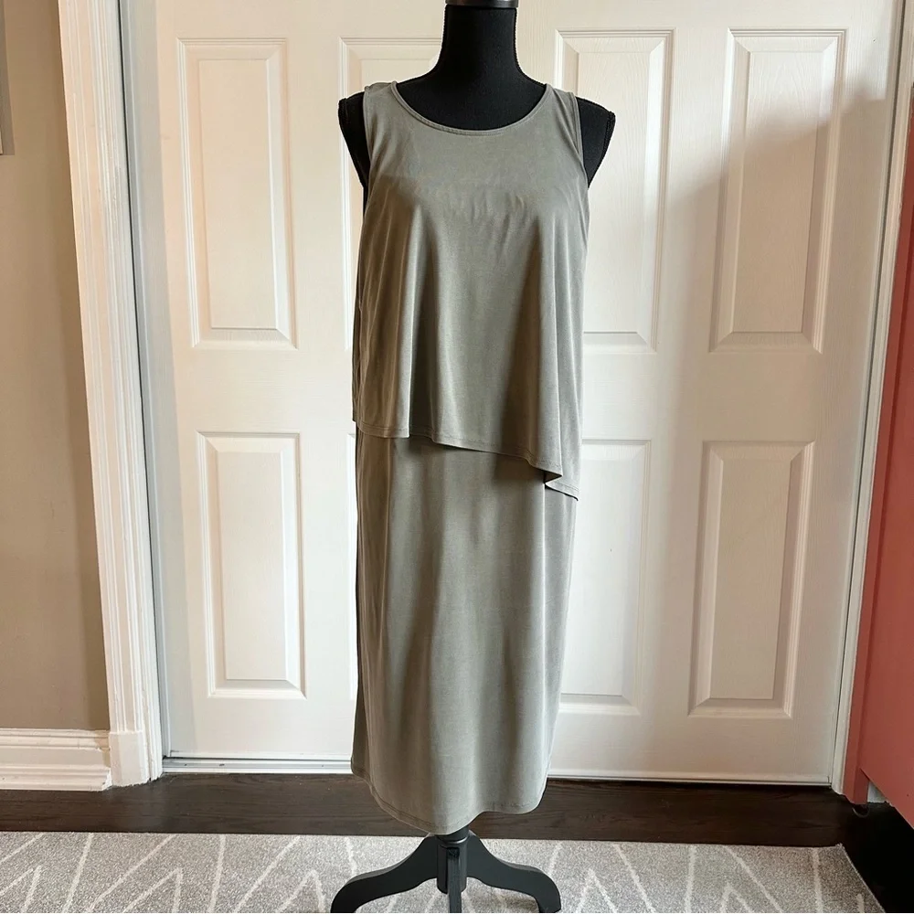 Jessica Simpson Olive Green Sleeveless Nursing Maternity Dress